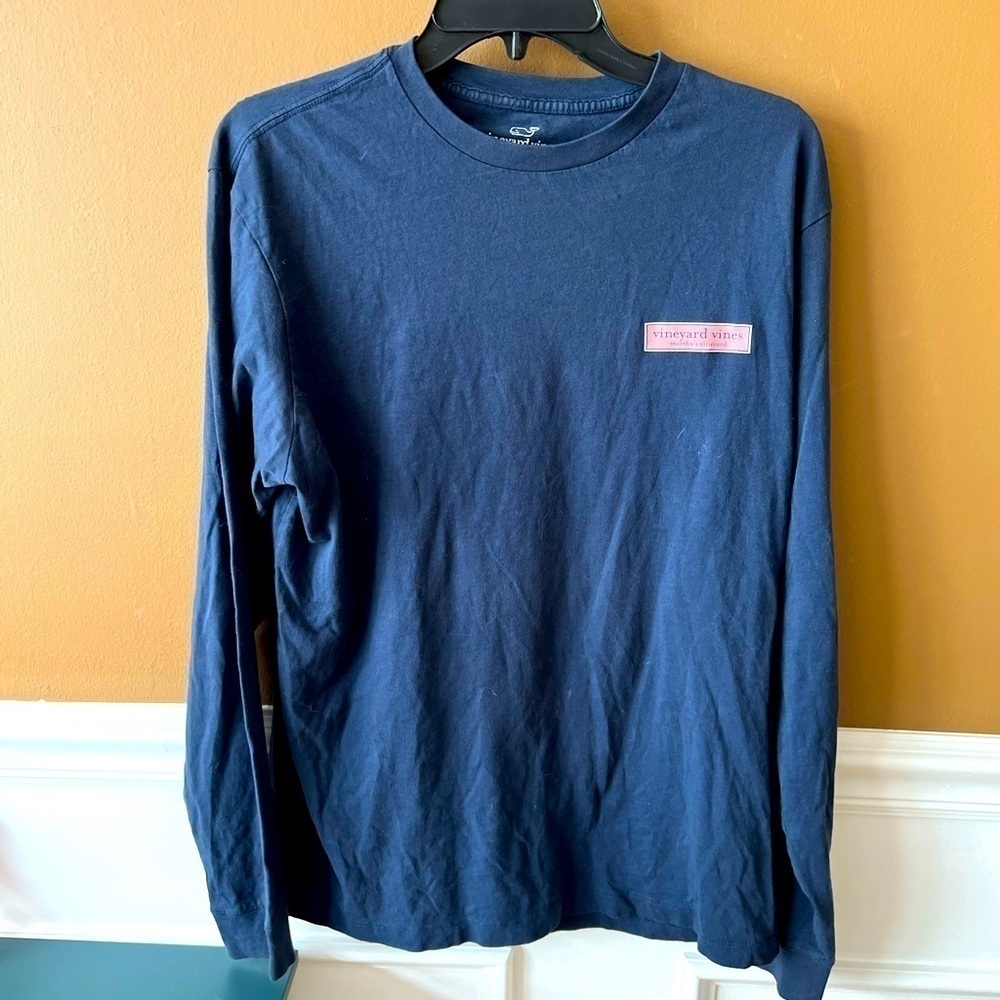 Vineyard Vines Martha’s Vineyard Long Sleeve Tee Navy Blue Size Small